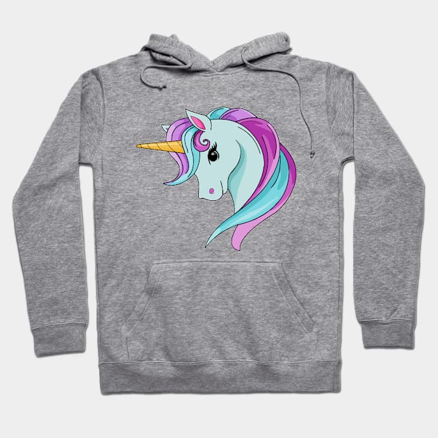 Pastel unicorn head Hoodie by Kyttsy Krafts